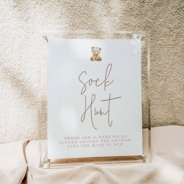 Affiche Teddy Bear Baby Shower Sock Hunt (Créateur téléchargé)