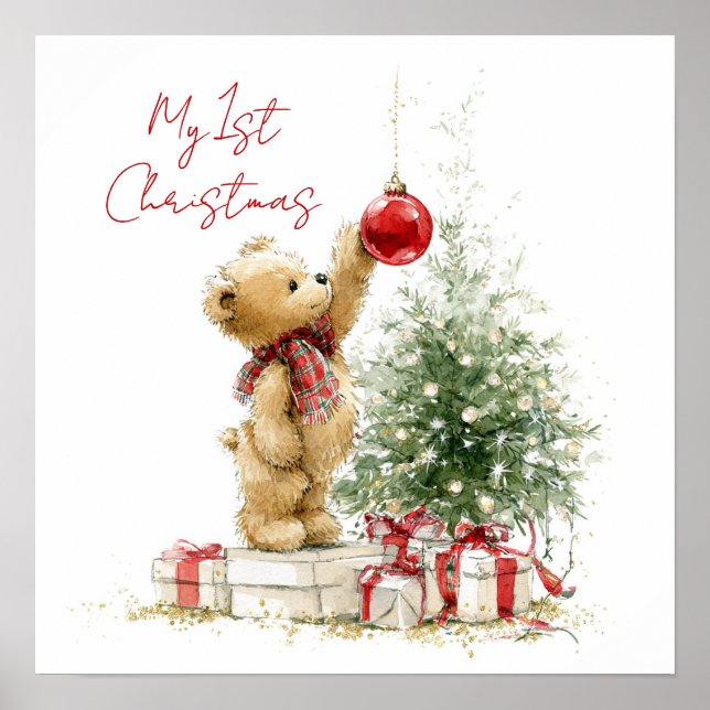 Affiche Teddy Bear Baby's First Christmas  (Devant)