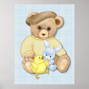 Affiche Teddy Bear Boy Nursery Fun