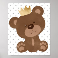 Teddy Bear Cute Baby Boy Nursery Wall Art Cadeau