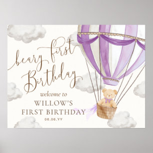 Affiche Teddy Bear Hot Air Balloon Beary Premier anniversa