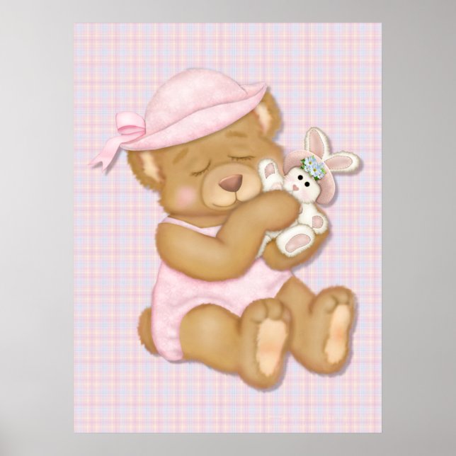 Affiche Teddy Girl Rose (Devant)