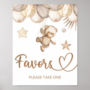 Affiche Teddy ours nous pouvons attendre bébé Faveurs