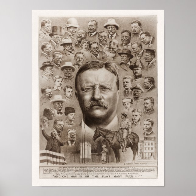 Affiche Teddy Roosevelt Collage Of Life - 1923 (Devant)