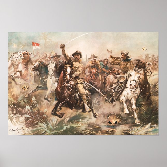 Affiche Teddy Roosevelt et les Rough Riders accusent (Devant)