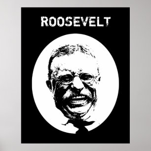 Affiche Teddy Roosevelt — Noir et blanc