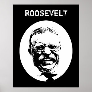Affiche Teddy Roosevelt — Noir et blanc