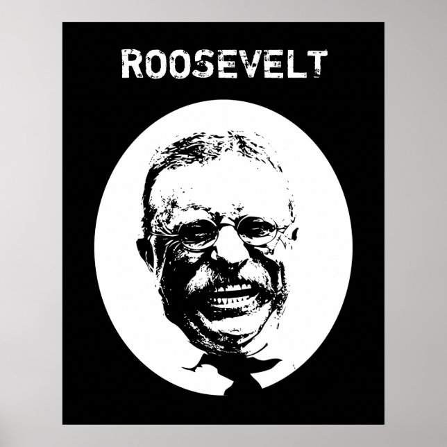 Affiche Teddy Roosevelt — Noir et blanc (Devant)