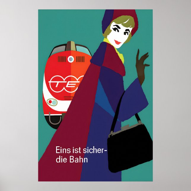 Affiche TEE 1962 des chemins de fer allemands Gran (Devant)