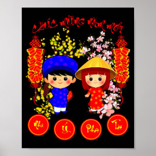 Affiche Tee Chuc Mung Nam Moi 2026 Nouvel An lunaire vietn