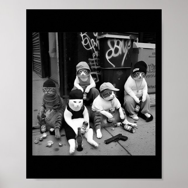 Affiche Tee de chat Gangster Mexicaine, Stre de chat Gangs (Devant)