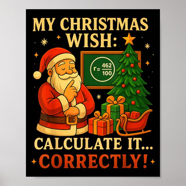 Affiche Tee drôle 67 Noël Math 67 Mème – Professeur 6 7  (Devant)