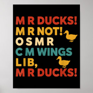 Affiche Tee drôle d'humour de chasse pour canards M R