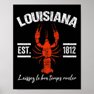 Affiche Tee Mardi Gras écrevisses de Louisiane hommes de l