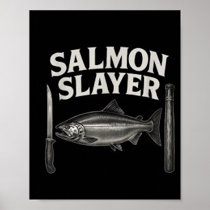 Affiche Tee Salmon Slayer pêche à l'omble chevalier et au