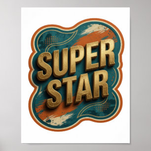 Affiche Tee-shirt Clean Gold SUPER STAR