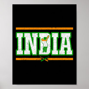 Affiche Tee Shirt de cricket d'Inde Équipe nationale de cr