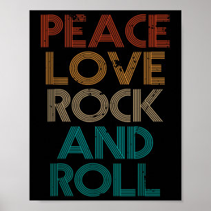 Affiche Tee-shirt Peace Love Rock N Roll Rock de groupe Vi