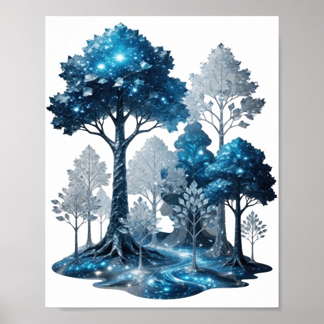 Affiche Tee-shirt personnalisé Modern Silver BLUE ICE FORE (Devant)
