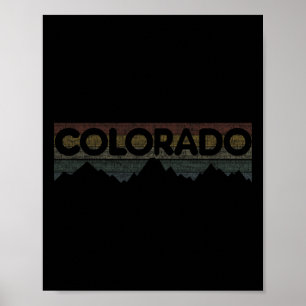 Affiche Tee-shirt rétro Colorado Rocky Mountains Ski Campi