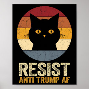 Affiche Tee-shirt rétro Résistez Anti Trump Af Drôle Anti