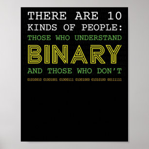 Affiche Tee - shirts de Geek de code binaire nerd