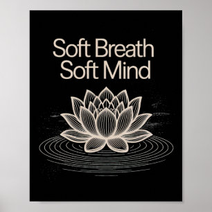 Affiche Tee Yoga Lotus Doux Respiration Douce Pensée Paisi