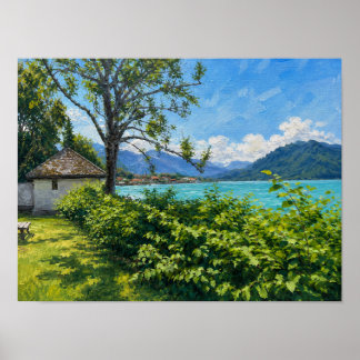 Affiche Tegernsee dans les Alpes