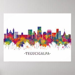 Affiche Tegucigalpa Honduras Skyline