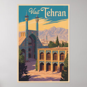 Affiche Téhéran Iran Palais Golestan Illustration Voyage