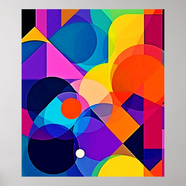 Affiche Teintes qui se chevauchent : Fusion Abstraite (Devant)