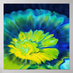 Affiche Teinture à tarte bleu et jaune