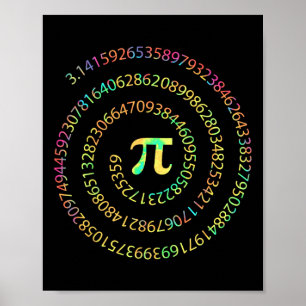 Affiche Teinture Dye Pi Jour 3.14 Spiral Pi Numéro Math En