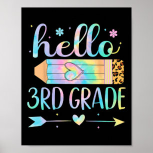 Affiche Teinture Tie 3e année Retour à l'école Bonjour Tro