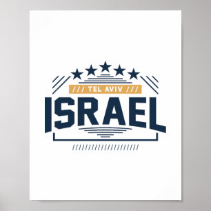 Affiche Tel Aviv Israël Conception de Typographie Urbaine