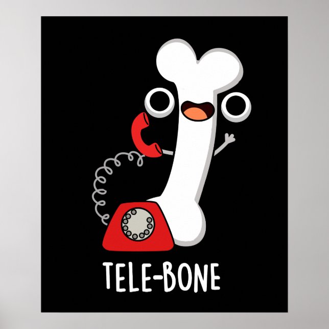 Affiche Tele-bone Funny Bone Téléphone Pun Dark BG (Devant)