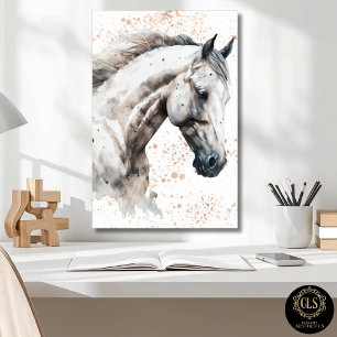 Affiche téléchargeable Cheval Blanc aquarelle