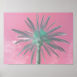 Affiche Téléchargeable Pink Palm Tree Pop Art Photo<br><div class="desc">affiche de style pop-art cool en palmier. Un seul palmier haut contre un ciel d'été rose. La paume a été convertie en gris bleu. Jolie impression photo colorée apportant une ambiance de plage d'été à n'importe quel endroit.</div>