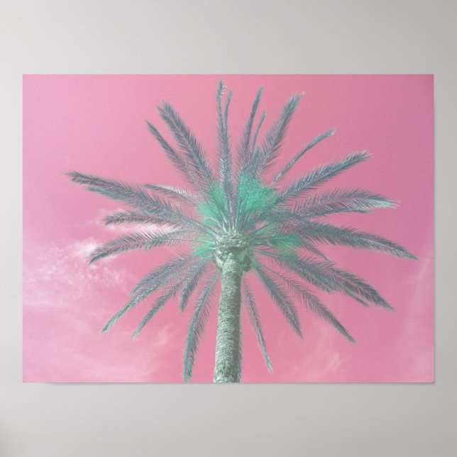 Affiche Téléchargeable Pink Palm Tree Pop Art Photo (Devant)