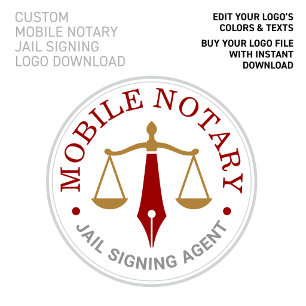 Affiche Téléchargement de logo or rouge vin de notaire mob