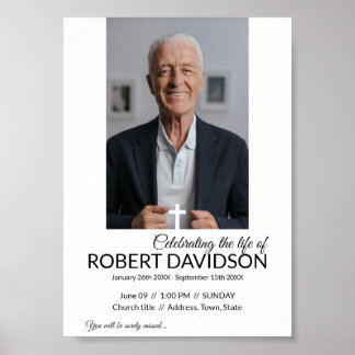 Affiche Téléchargement instantané du Faire-part funéraire 