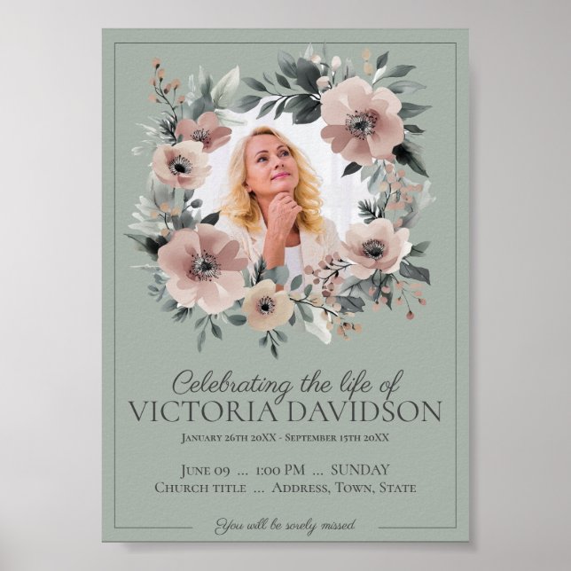 Affiche Téléchargement instantané du Faire-part funéraire  (Devant)