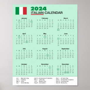 Affiche Télécharger Italie Calendrier 2024 Scarica Calenda