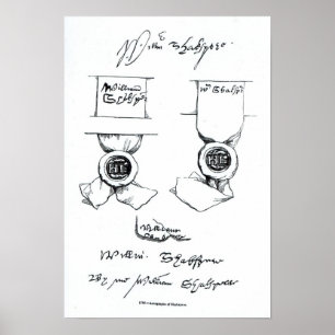 Affiche Télécopies de la signature de William Shakespear