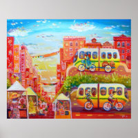 Telegraph Ave Street Scène avec bus
