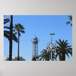 Affiche Téléphériques de Barcelone 