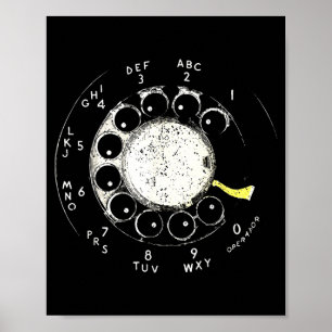 Affiche Téléphone à cadran rotatif vintage