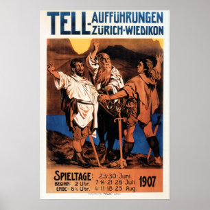 Affiche TÉLÉPHONE AUFFUHRUNGEN Zurich Théâtre Vintage Opér