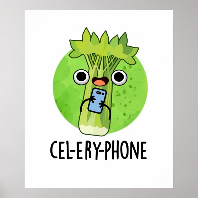 Affiche Téléphone Funny Celery Veggie Pun (Devant)