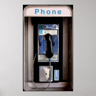 Affiche Téléphone public de New York, cabine téléphonique